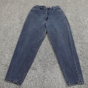 VINTAGE Faded Glory Jeans Womens 12 Dark Blue Denim Pants Reverse Fit Mom USA